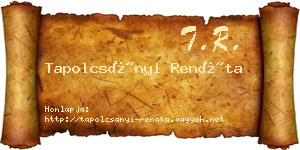 Tapolcsányi Renáta névjegykártya